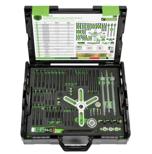 KUKKO K-68-B Multi-Seitenbolzen-Abzieher-Satz, bis 150 mm Spannweite und 205 mm Spanntiefe, max. Abziehkraft 5 t