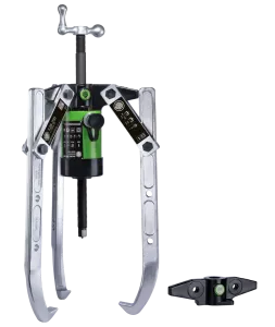 KUKKO Y28-206 Hydraulische, 2- und 3-armige Abzieher mit verstellbarer Spanntiefe und hydraulischem Hohlkolben-Plungerzylinder für Pumpenantrieb (hohe Abziehkraft bis 45 t)