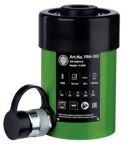 KUKKO YRH-302 Hohlkolbenzylinder mit max. 30 t Abziehkraft, 63 mm Hub, Außengewinde-Druckzylinder 4 1/2"-12 UN